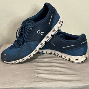 On Running Men's Navy and White Athletic Shoes